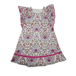 Shabby Chic Girls 4T Pink Floral Flutter Sleeves Dress Cotton Lined